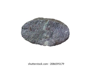 Sedimentary Conglomerate Rock Isolated On White Background.