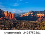 Sedona, Arizona - December 2, 2023: Photo of the red rocks surrounding Sedona from the Airport Mesa.