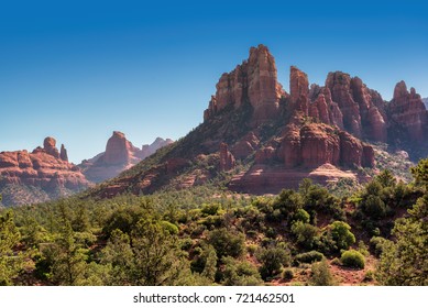 Sedona Arizona Red Rock Country Landscape At Sunrise.