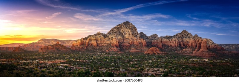 Sedona Arizona With A Red Sunset