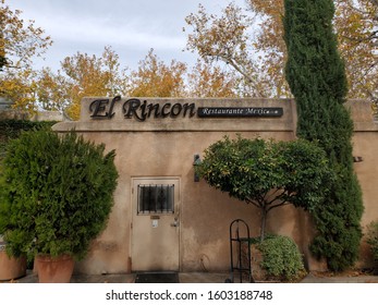 Sedona, Arizona / USA - December 6 2019: Sign For El Rincon Mexican Restaurant