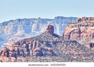 Sedona Red Rock Formations, Clear Blue Sky, Desert Landscape - Powered by Shutterstock
