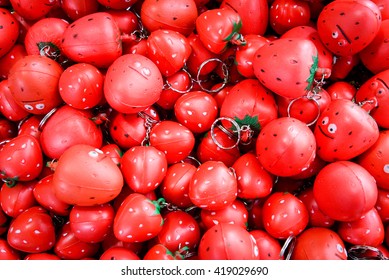 I See Red...key Chains Sold At Farmers Market In Cameron Highlands, Pahang, Malaysia