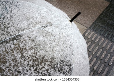 See Through Snow On Vinyl Umbrella            