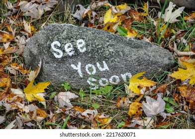 See You Soon Sign In A Rock