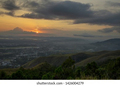 Seeing The Beauty Of Sentani Airport, Papua Was Taken In The Afternoon From Tugu Mc. Artur