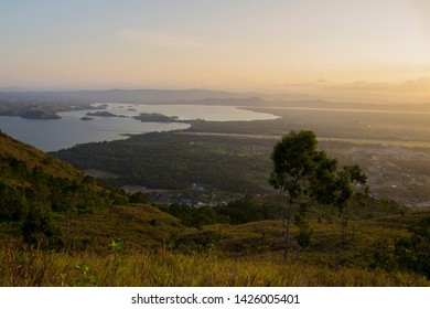 Seeing The Beauty Of Sentani Airport, Papua Was Taken In The Afternoon From Tugu Mc. Artur