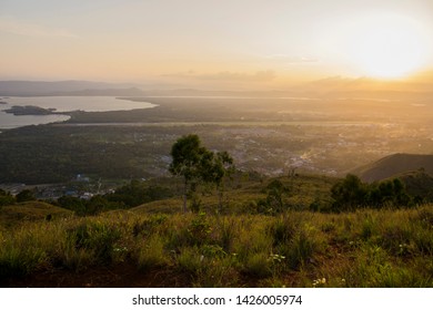 Seeing The Beauty Of Sentani Airport, Papua Was Taken In The Afternoon From Tugu Mc. Artur