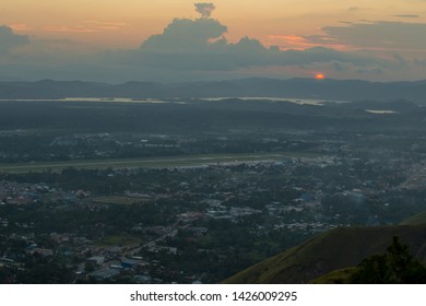 Seeing The Beauty Of Sentani Airport, Papua Was Taken In The Afternoon From Tugu Mc. Artur