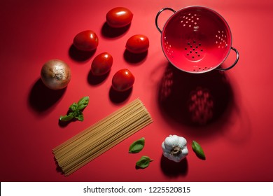 Seeing Red - Making Pasta Sauce. A Deconstructed Scene Showing T