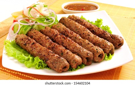 chicken kebab images stock photos vectors shutterstock https www shutterstock com image photo seekh kabab4 154602104