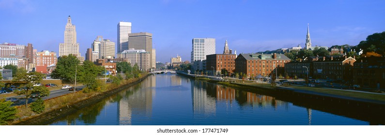 Seekonk River Passing Through Providence, Rhode Island