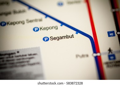 Segambut Station. Kuala Lumpur Metro Map.