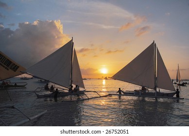 Segelboote, Boracay, Aklan, Philippinen