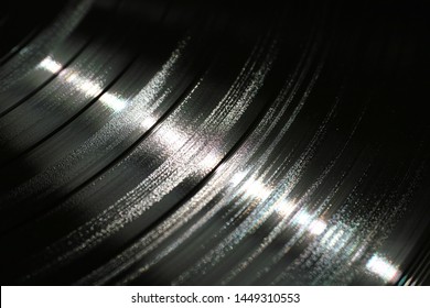 Segment Of Vinyl Record Showing The Texture Of The Grooves