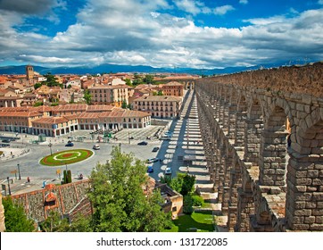 Segovia Aqueduct In Segovia, Spain