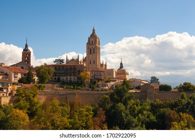 Segovia / Spain - OCTOBER 17, 2018: Segovia is a historic city northwest of Madrid in the Castilla y León region of central Spain, known for its rich architectural and historical heritage.