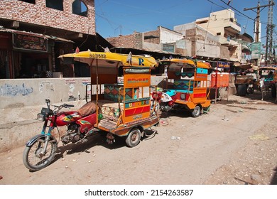 Sehwan Sharif, Pakistan - 23 Mar 2021: The Street In Sehwan Sharif, Pakistan