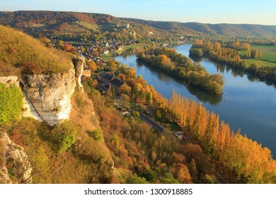 Seine River Near Château Gaillard, Les Andelys, Normandy, France