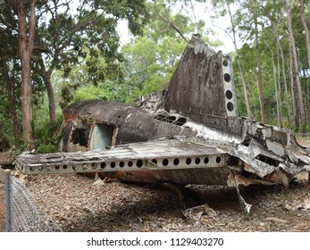 Seisia, Cape York, Australia, June 22, 2018. Plane Wreck serving as War Memorial in the Rainforest of Cape York Peninsula, Australia