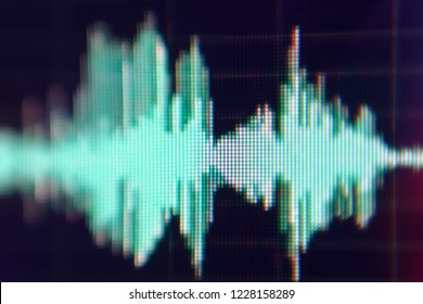 Seismogram. Waveform. Oscilloscope. Musical Equalizer. Sound Wave. Radio Frequence. Abstract Closeup Photo Background