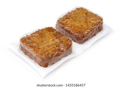 Seitan Patties With Vegetables Isolated On White Background