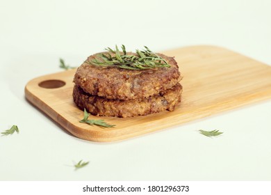 Seitan and Shitake hamburger with spices - Shutterstock ID 1801296373