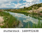 Seki, Elmalı - Antalya / Turkey. April 30, 2018. Xanthos river and historic Ottoman bridge at Urluca village near Fethiye town in Turkey.