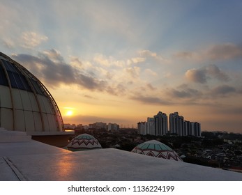 Selangor, Malaysia - 12 JULY 2018 : Sunway City View During Sunset From Rooftop Parking.