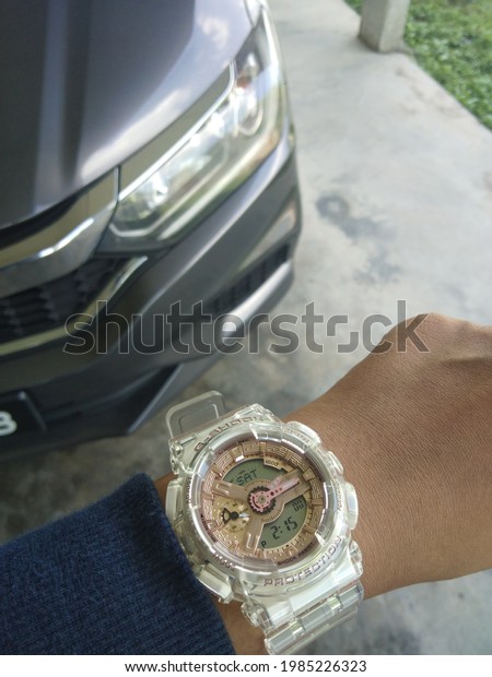 Selangor, Malaysia 3 June 2021 : An image\
of a G-Shock watch model\
GMA-S110SR-7ADR