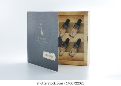SELANGOR, MALAYSIA - MAY 18 2019: Premium black note notebook vape liquid for electronic cigarette - Shutterstock ID 1400722025
