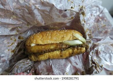 Selangor.malaysia.03.02.2021. Unwrapped Chicken Prosperity Burger, From Mac Donalds.