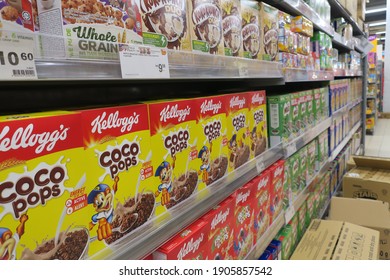 Selangor.malaysia.30.01.2021.Breakfast Cereals Are Marketed As Healthy With Boxes Featuring Health Claims Like Low-fat And Whole-grain. Yet Are Filled With Sugar And Refined Grains.