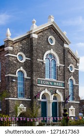 Selby, UK - APRIL 26, 2016.  The Exterior Of Selby Town Hall In Yorkshire, UK Which Is The Home Of The Town Council Offices And Public Meeting Place In This Quaint Market Town