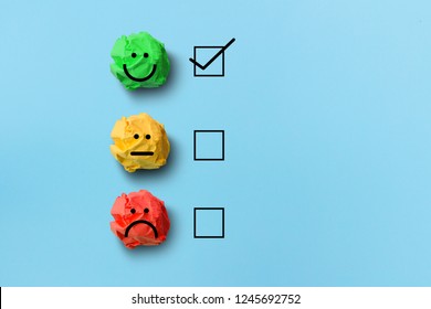 Select Happy On Satisfaction Evaluation