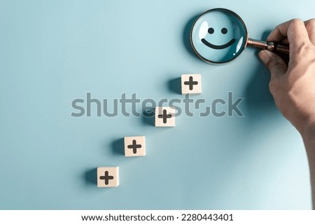 Select positive emotion icon, mental health assessment max positive. Thinking boost energy or fresh wellness wellness,world mental health day lifestyle of life concept.