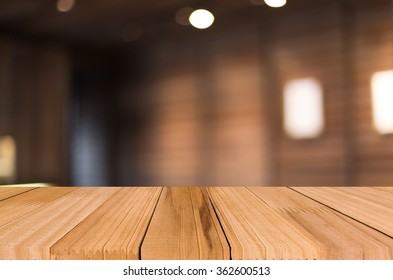 Selected focus empty brown wooden table and Coffee shop blur background with bokeh image. for your photomontage or product display - Shutterstock ID 362600513
