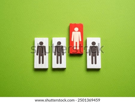 Selecting one of the people. Dismissal. Promotion. Selecting from candidates. Suspect and witnesses.