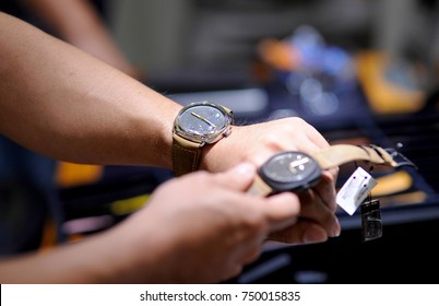 Selecting A Wrist Watch From Shop