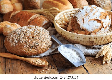 Selection of bread fresh from the bakery