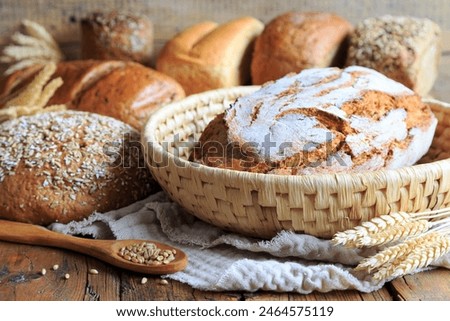 Selection of bread fresh from the bakery