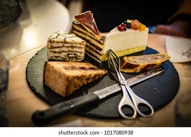 Selection Of Cake Slices From Hungarian Food Tour.