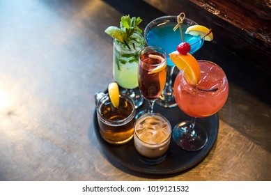 Selection of cocktails. - Shutterstock ID 1019121532