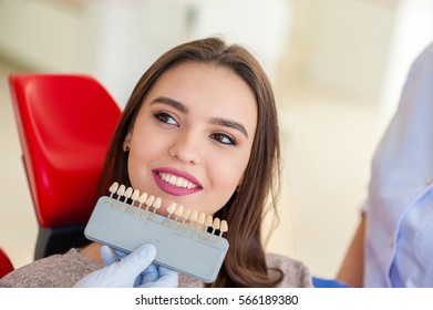 Selection Color Of Teeth In Dentistry Girl