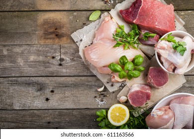 Selection Of Different Meat Cuts