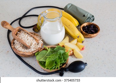 Selection Of Food That Is Good For Hypertension, Copy Space