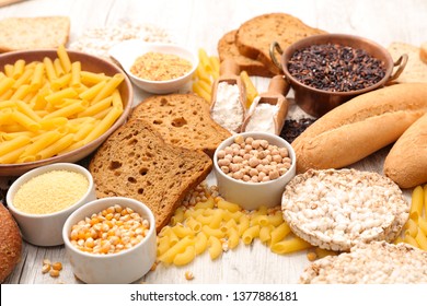 selection of gluten free food - Shutterstock ID 1377886181