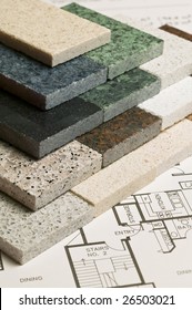 Selection Of Granite Stone Counter Top And Floor Tiles Samples