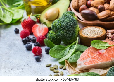 Selection of healthy food for heart, life concept - Shutterstock ID 554489488