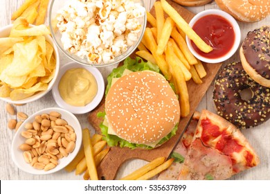 selection of junk food - Shutterstock ID 535637899
